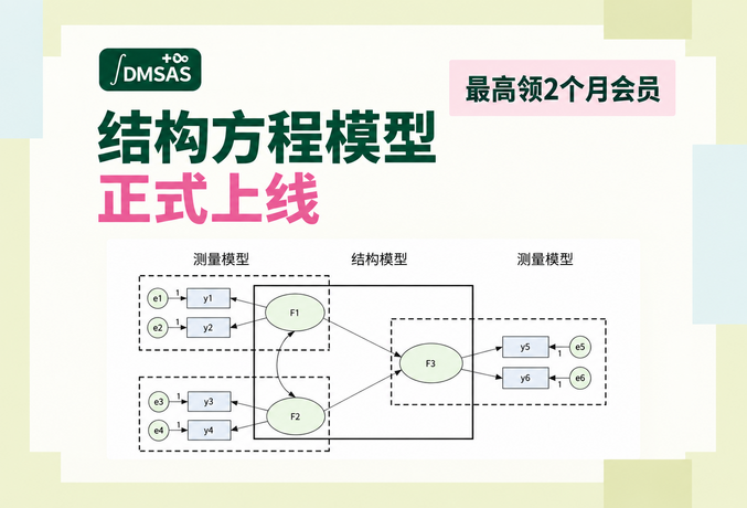新功能上线｜体验DMSAS结构方程模型，解锁会员福利！